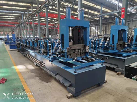 Galvanized Steel CZ Purlin Roll Forming Machine PLC C Channel Cold Roll Forming Machine