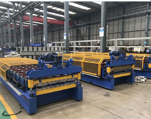 Iron steel roof panel roll forming machine hydraulic cutting ibr making machine