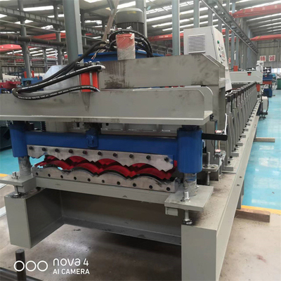 Iron steel high speed glazed tile roll forming machine 3-5m/min hydraulic shear