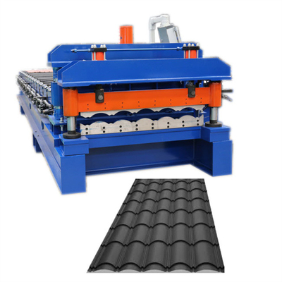 0.3-0.8 mm Color Coated Steel Metal Glazed Roof Tile Panel Making Roll Forming Machine