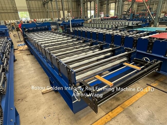 5.5Kw Glazed Tile Roll Forming Machine Automatic PLC Detla System