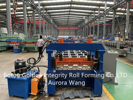 PPGI/PPGL Deck Floor Roll Forming Machine 750mm Effective Width