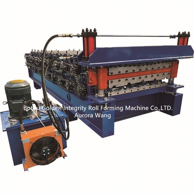 Corrugated Trapezoid Double Layer Roll Forming Machine 15 M/Min