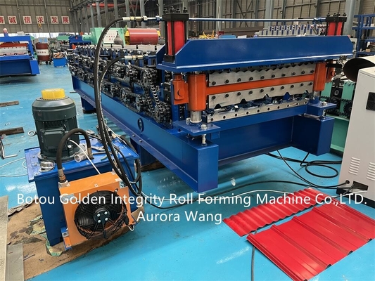 Corrugated Trapezoid Double Layer Roll Forming Machine 15 M/Min