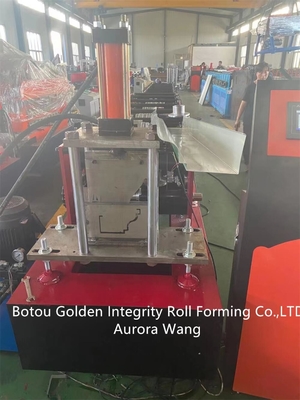 PPGI GI AL Roof Ridge Cap Roll Forming Machine 380V Rain Gutter Making Machine