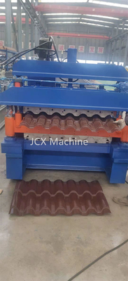 Full Automatic Tile Roll Forming Machine PLC Control Hydraulic Cut Device