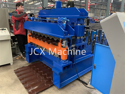 Full Automatic Double Layer Roll Forming Machine PLC Control Hydraulic Cut Device