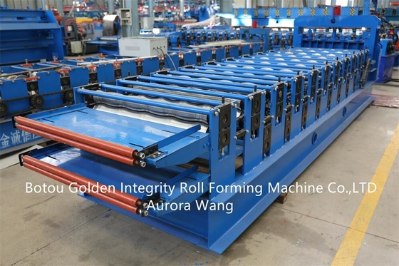 Hot Sale Panel Glazed Tile Roof Roll Forming Machine Double Layer Trapezoidal Metal Guide Pillar Structure