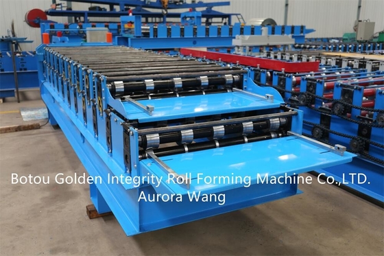 Double layer trapezoidal roof tile building material roll forming machine manufacturer