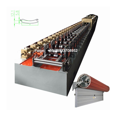 55/77/89 types of Double layer slat pu foam rolling shutter door roll forming machine