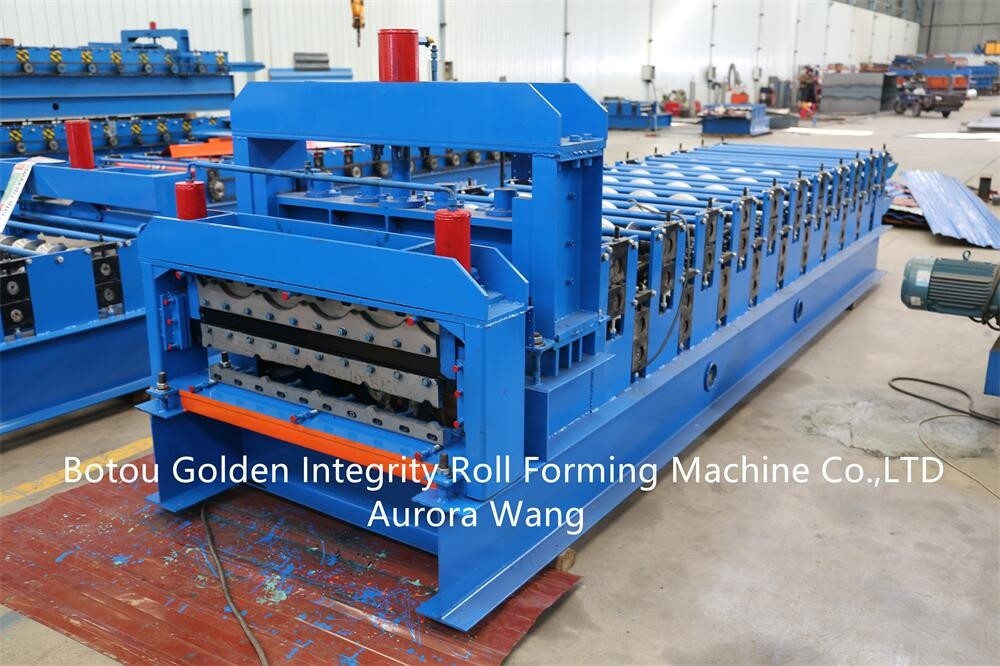 Hot Sale Panel Glazed Tile Roof Roll Forming Machine Double Layer Trapezoidal Metal Guide Pillar Structure